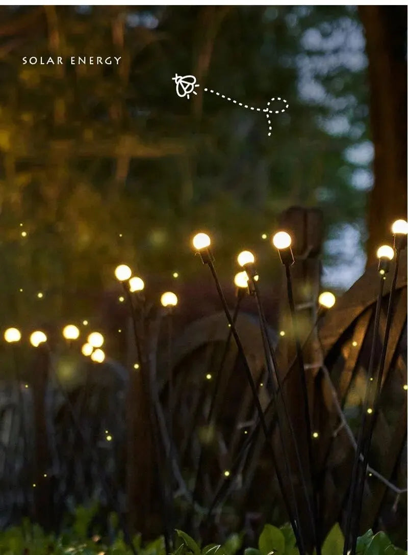 Solcelledrevet Firefly Hagebelysning - Trehodet LED-lampe for utendørs | Skanto