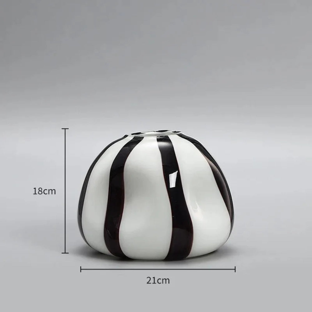 Skanto | Thurid Glass Striped Pumpkin Vase