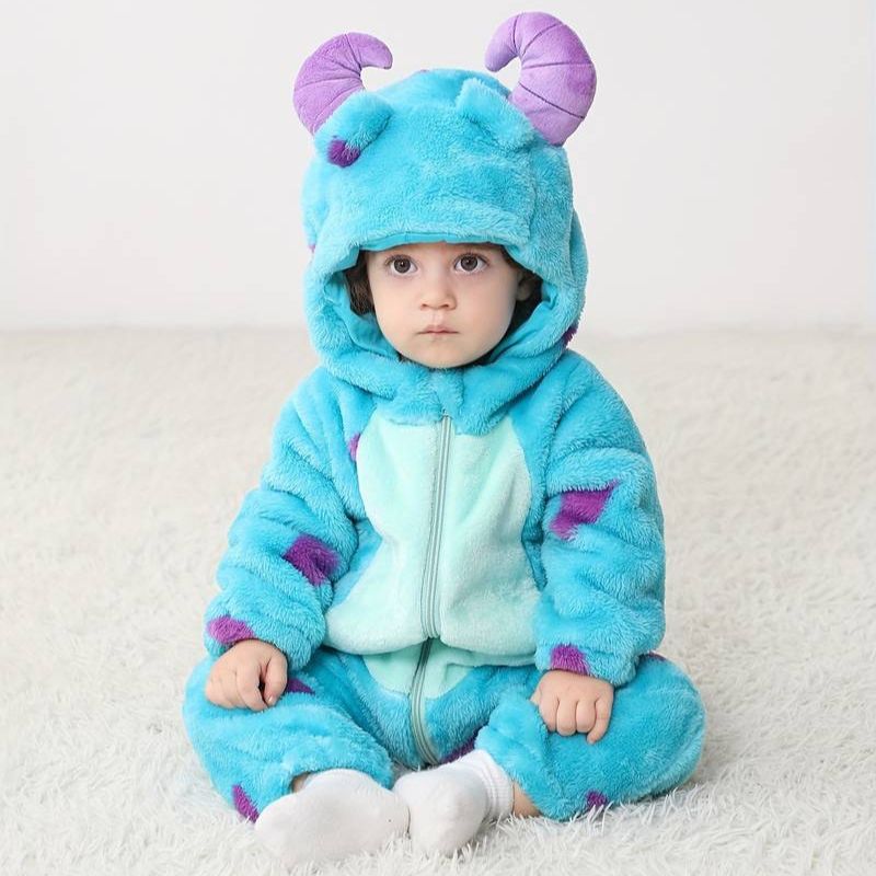 Skanto | Toddler Animal Jumpsuit | Myk Bomull & Hypoallergenisk Fleece Baby Sparkedrakt