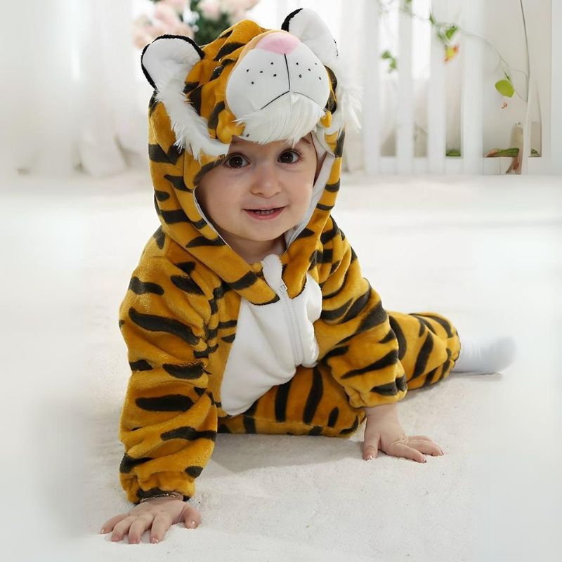Skanto | Toddler Animal Jumpsuit | Myk Bomull & Hypoallergenisk Fleece Baby Sparkedrakt