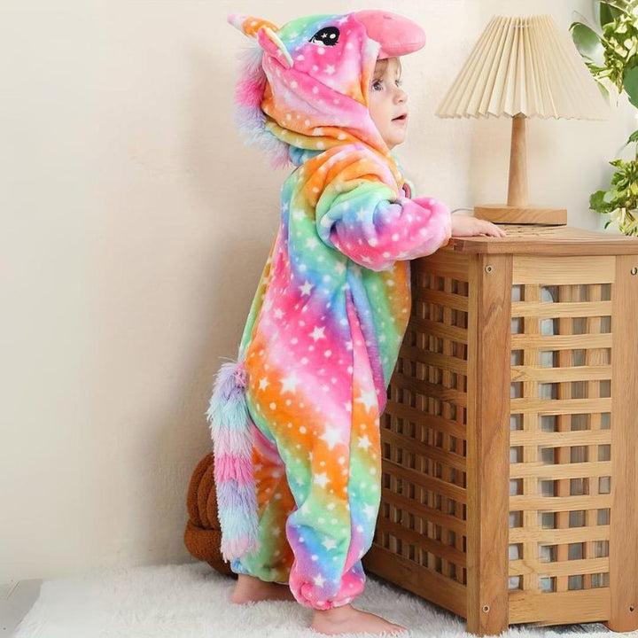 Skanto | Toddler Animal Jumpsuit | Myk Bomull & Hypoallergenisk Fleece Baby Sparkedrakt
