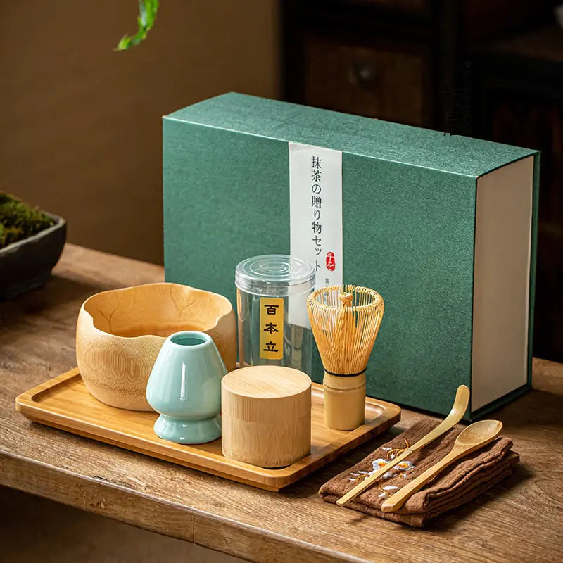 Skanto | Zenmatcha Te seremoni sett – Komplett matcha gave sett med bambusvisp og skål