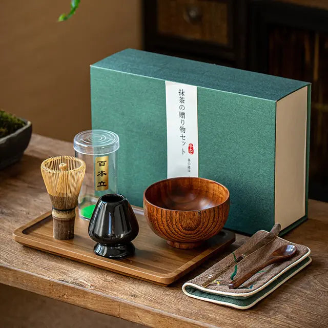 Skanto | Zenmatcha Te seremoni sett – Komplett matcha gave sett med bambusvisp og skål