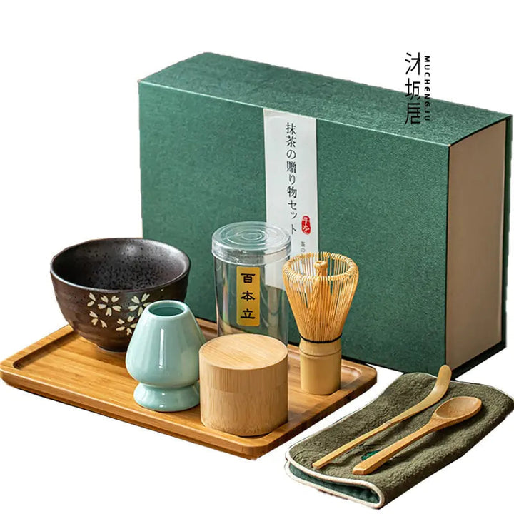 Skanto | Zenmatcha Te seremoni sett – Komplett matcha gave sett med bambusvisp og skål