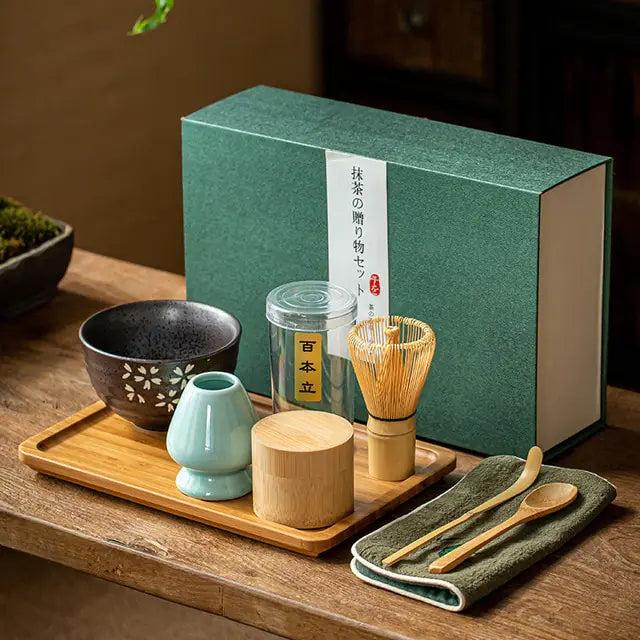 Skanto | Zenmatcha Te seremoni sett – Komplett matcha gave sett med bambusvisp og skål