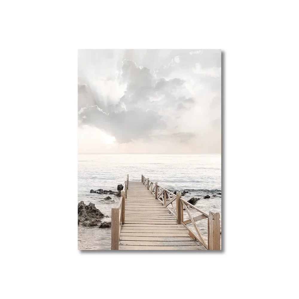 Ruhigende sjøgress strand kystlandskap veggkunst Fine kunstler lerret trykk Skandinaviske bilder av ro for inspirerende stuedekorasjon | Skanto
