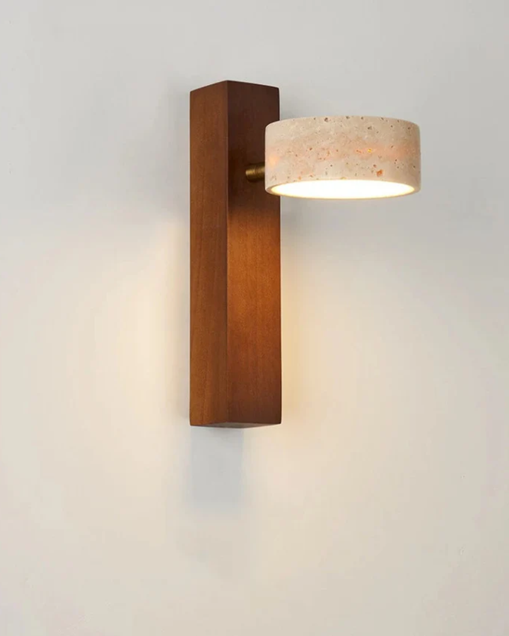 Skanto | Vegglampe laget av travertin naturstein i moderne design