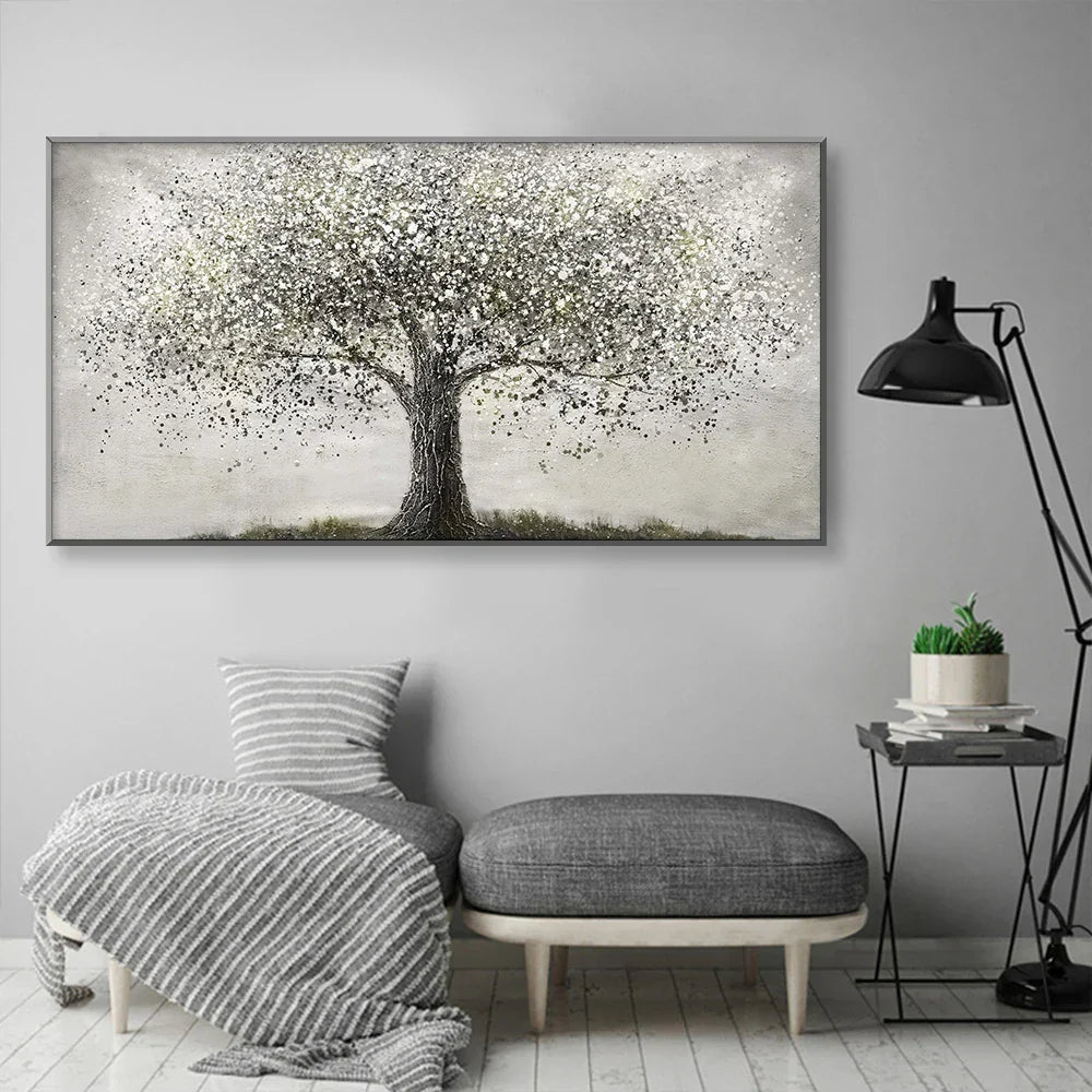 Tree Of Life Veggkunst Fine Art Lerrettrykk Moderne Svart-Hvitt-Plakatbilde For Stue Soverom Hjemmekontor Kunst Dekor | Skanto