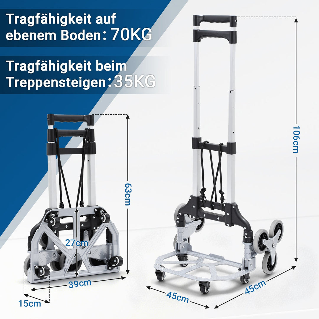 Trappetransportvogn Sammenleggbar Trappetruck opptil 75kg | Skanto
