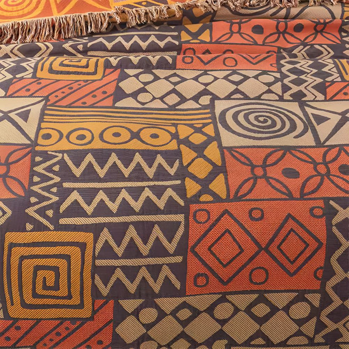 Skanto | Tribal Lappet Reversibel Frynse Bomullstekk