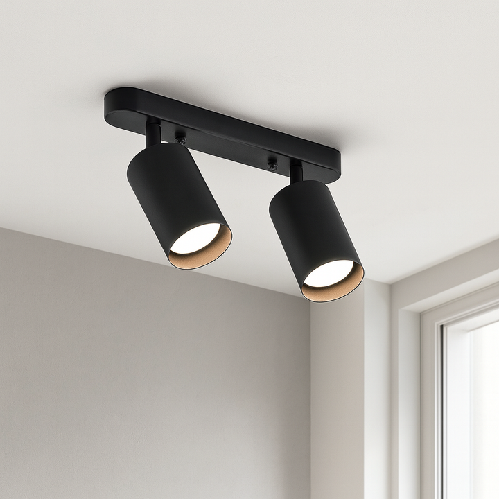 Skanto | TwinGlow Rotterende Taklampe – Justerbar 2-Hodes Moderne Spotlights