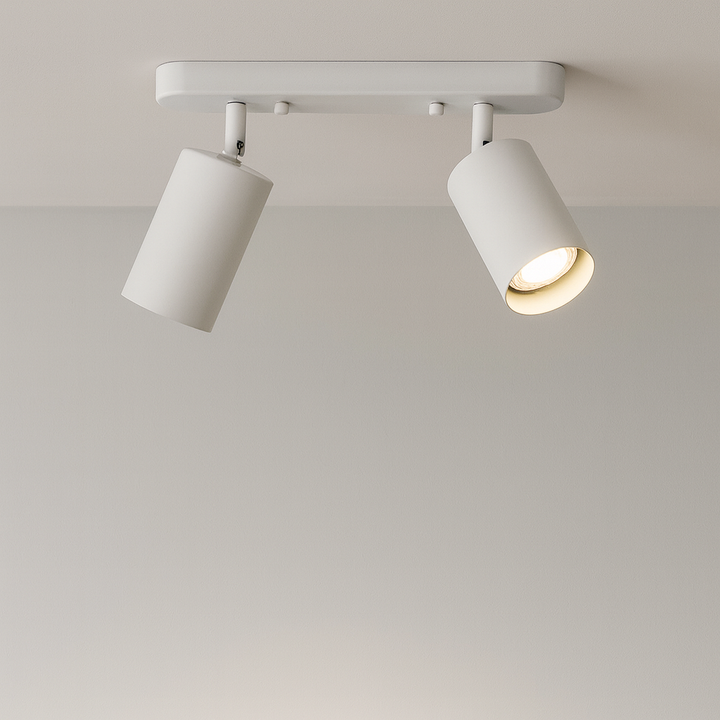 Skanto | TwinGlow Rotterende Taklampe – Justerbar 2-Hodes Moderne Spotlights