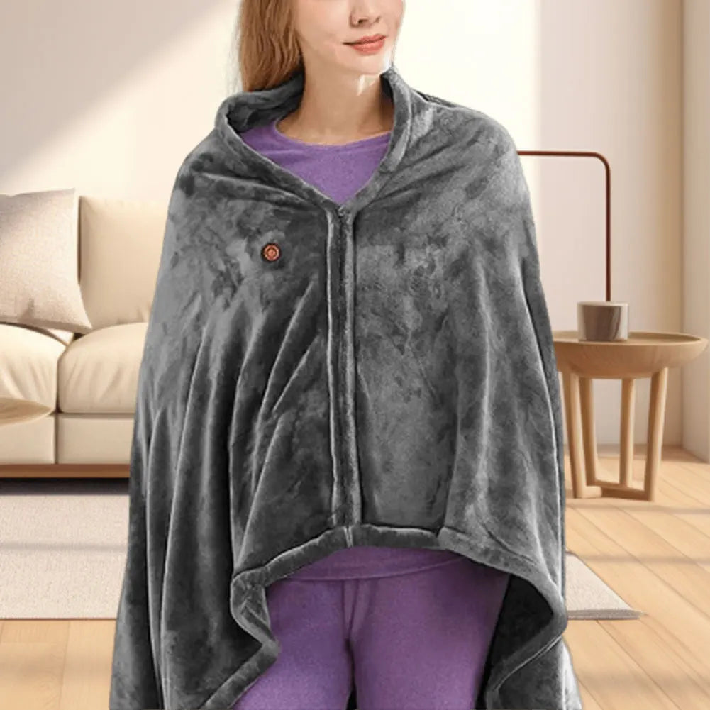 Skanto | WarmHaven Oppvarmet Fleece Teppe – Tre Varmeinnstillinger og USB-tilkobling for Personlig Komfort