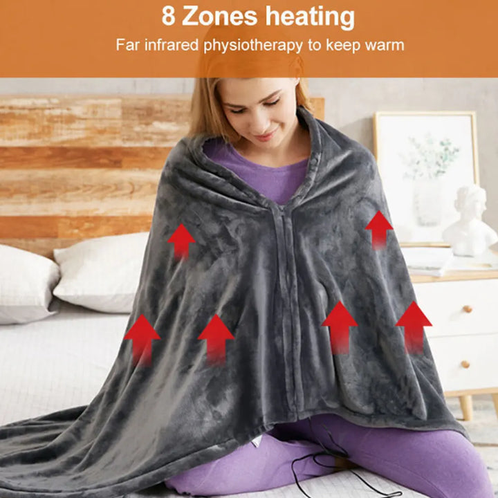 Skanto | WarmHaven Oppvarmet Fleece Teppe – Tre Varmeinnstillinger og USB-tilkobling for Personlig Komfort