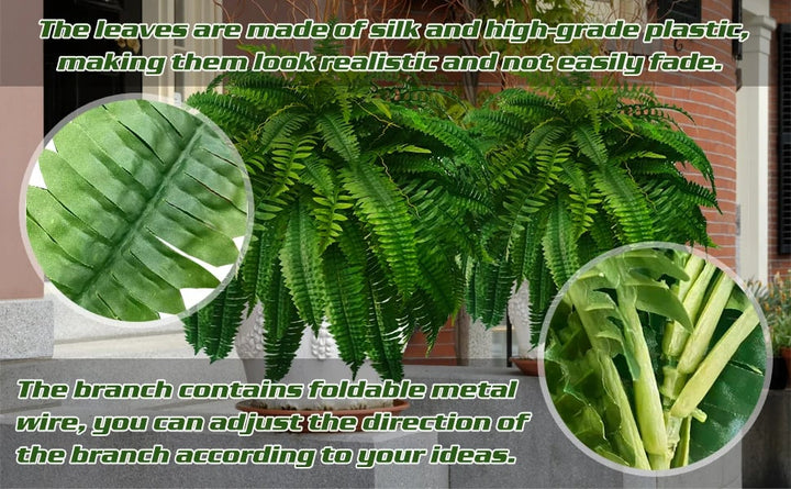 Skanto | EverGreen Boston Fern – Kunstig plante med UV-beskyttelse og værbestandig design