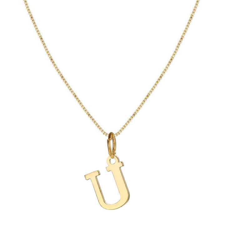 Skanto | 14k Minimal Serif Initial Halskjede