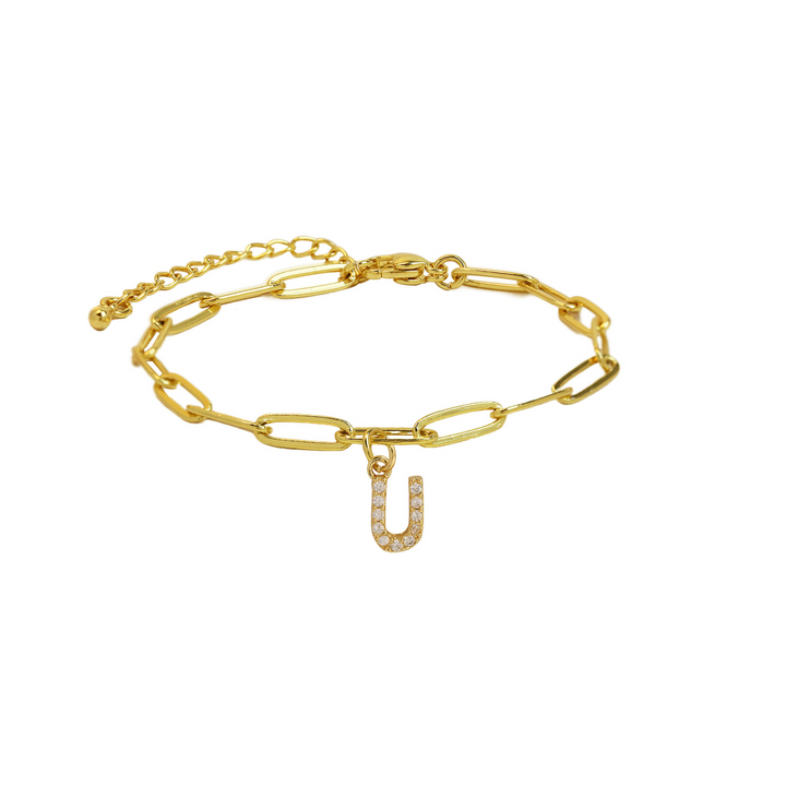 Skanto | Delikat papirklips bokstavinitial armbånd