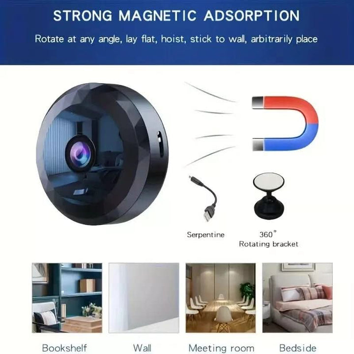 Skanto | Magnetisk WiFi Sikkerhetskamera med 1080P HD, Nattmodus & Bevegelsesdetektor
