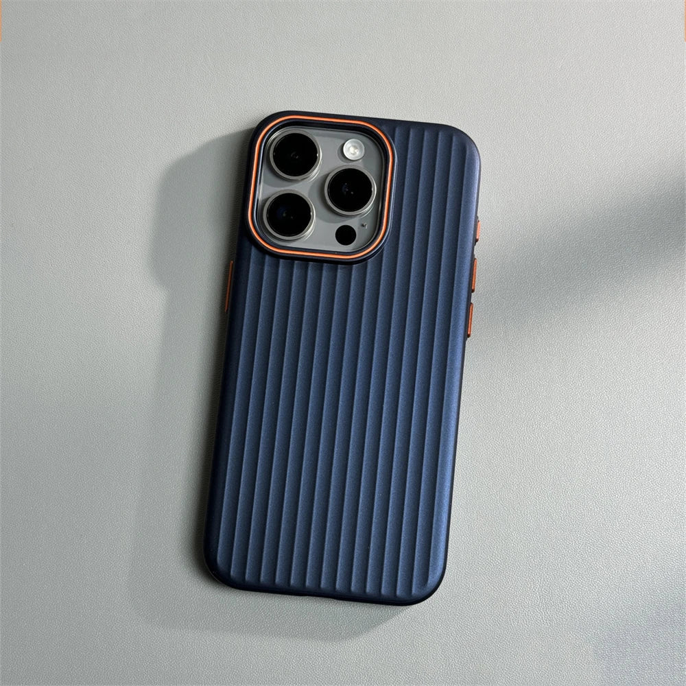 Skanto | Ultrafin korrugert matte sjokksikker etui for iPhone
