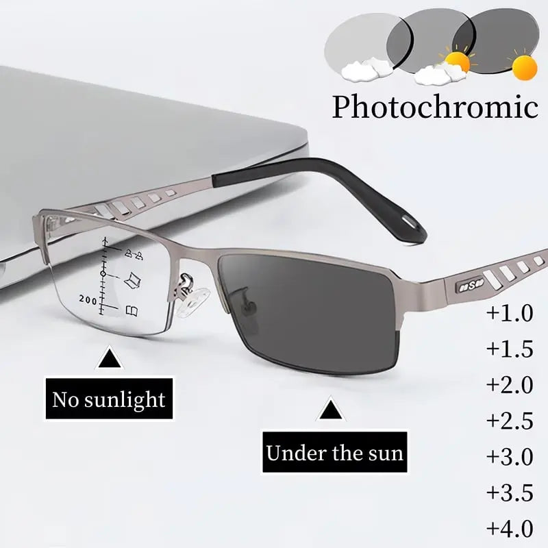 Ultralette multifokale fotokromatiske lesebriller