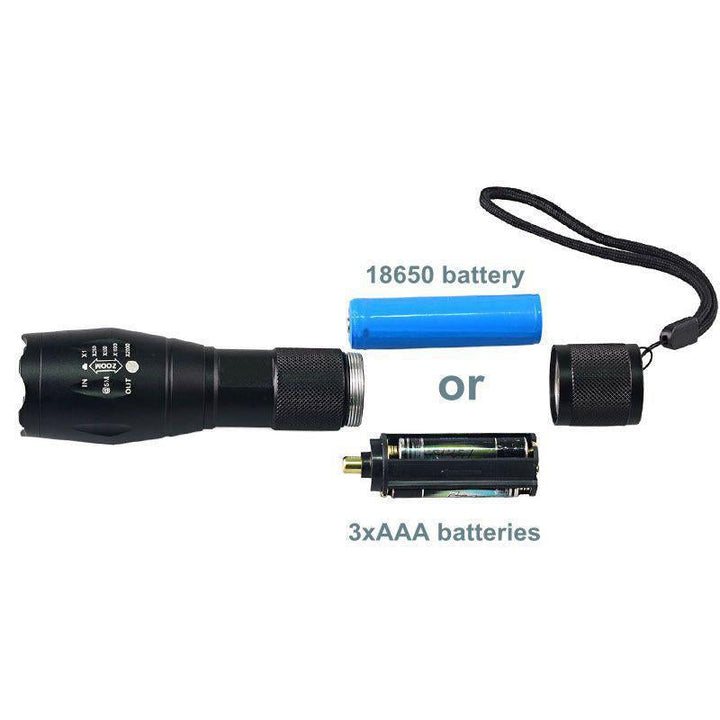 Skanto | IcoolGadget Ultrafiolett 365nM 395nM 4W Kraft LED Aluminium Zoom UV lommelykt lampe Svart lys Fakkel