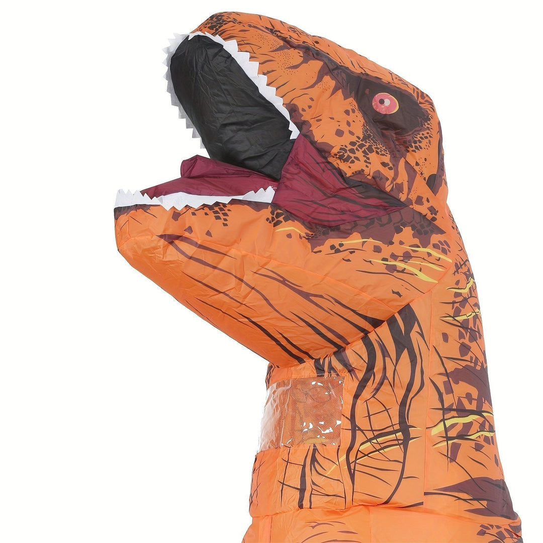 DinoKing Oppustbar T-Rex Kostyme – Gigantisk Unisex Drakt med Vifte | Skanto
