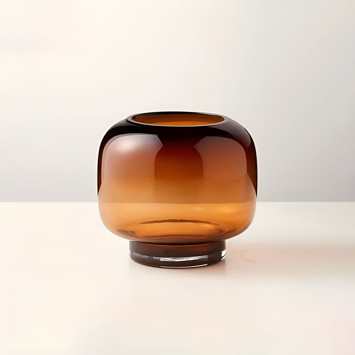 Glass Vase Hand Skantoown – Minimalistisk og Dekorativ | Transparent Design for Skantoomster, Hydroponics og Moderne Boligrom i Amber | Skanto
