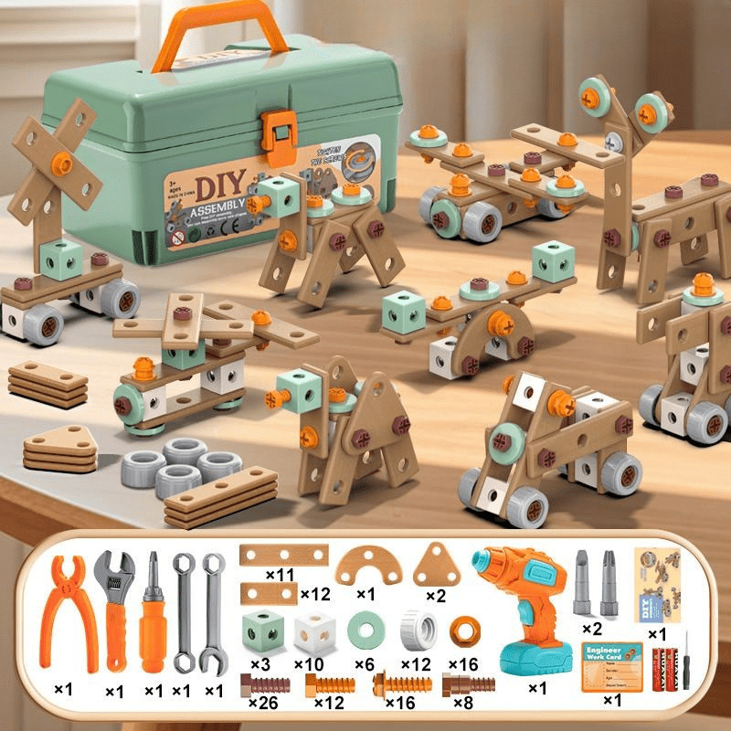 Norvo | 100-dels verktøysett for kreative barn fra 3 år og oppover