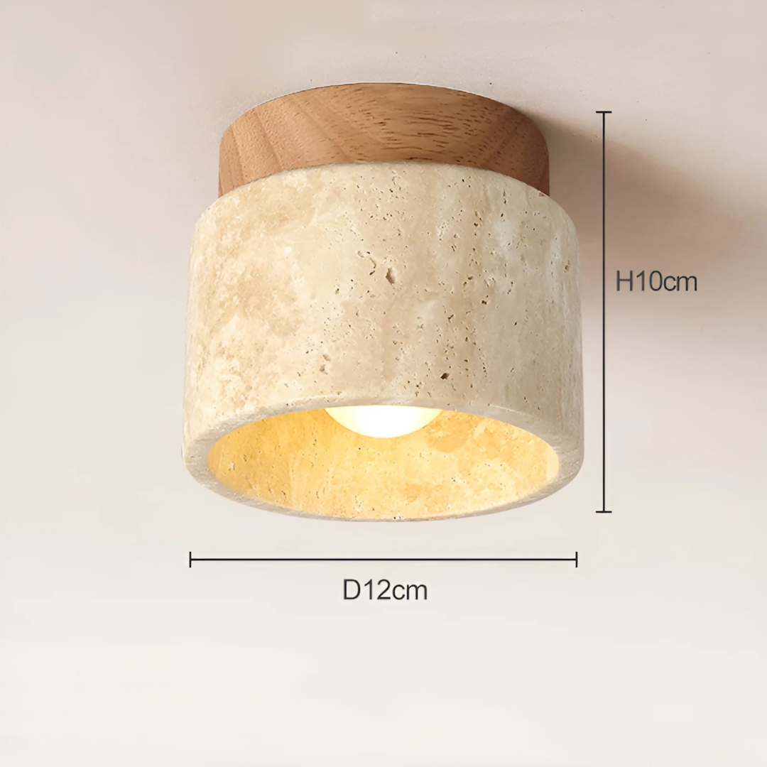 Wabi Sabi Gul Marmor Japansk Taklampe - TranquilStone | Skanto