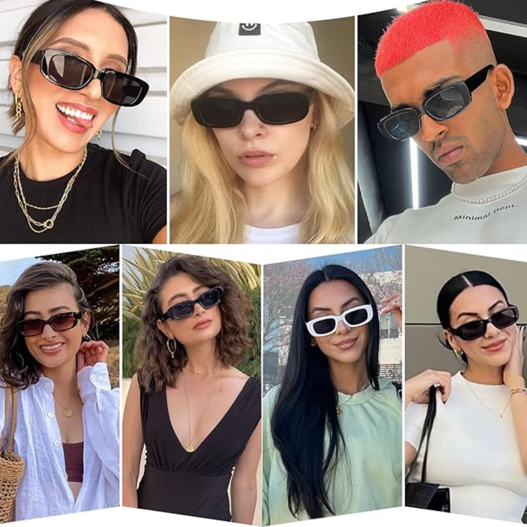 Retro Rectangular Y2K Sunglasses - Aria | Skanto