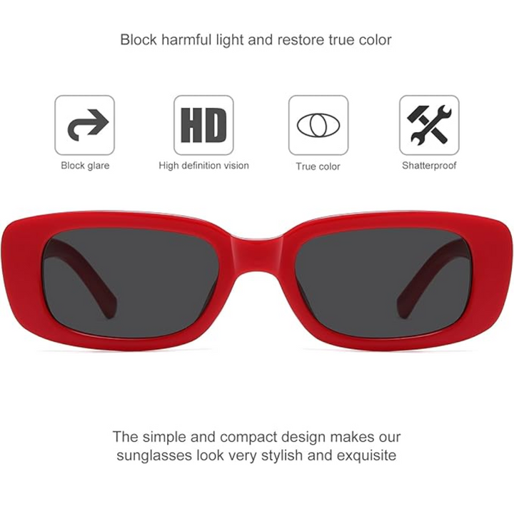 Retro Rectangular Y2K Sunglasses - Aria | Skanto