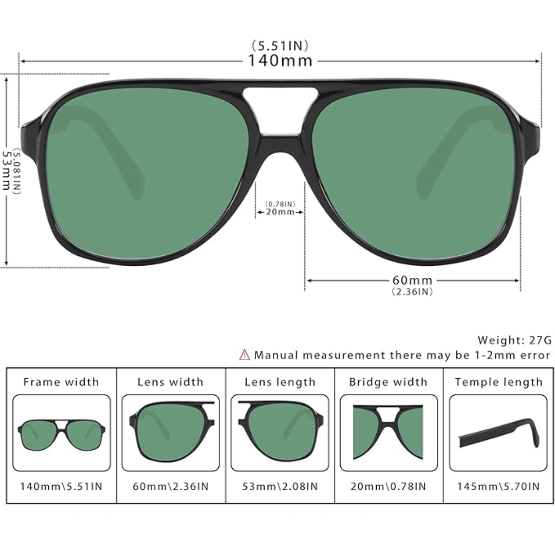 Retro aviator solbriller - Indy | Skanto