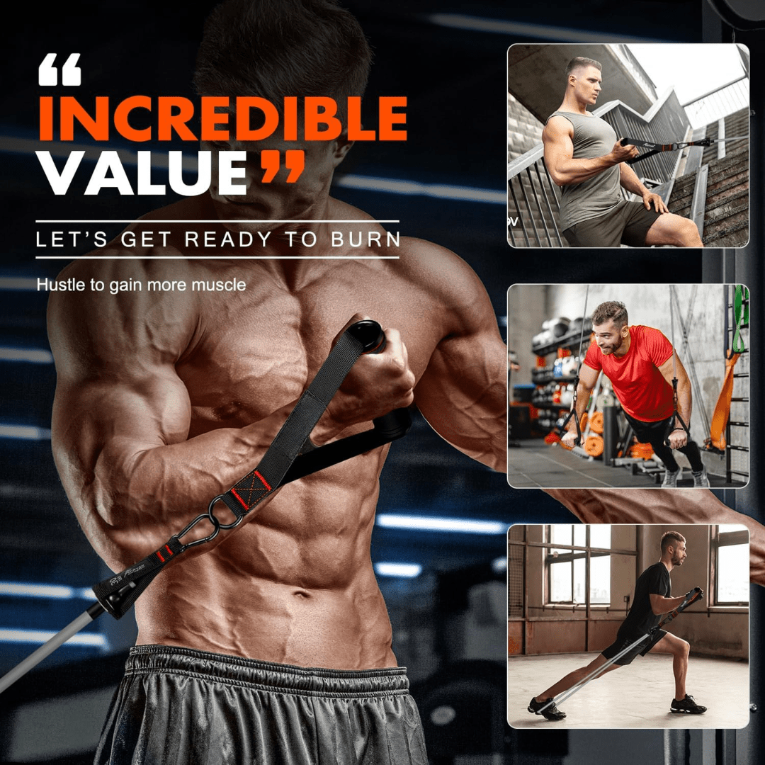 Norvo | motstandsbandsett for fullkroppstrening og rehabilitering med håndtak, ankelrem og døranker