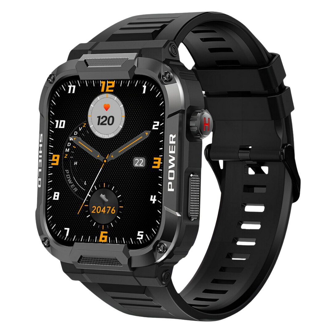 Skanto | IronPulse X1 Robust Smartklokke – Sjokkresistent, Vanntett & Helsemonitor