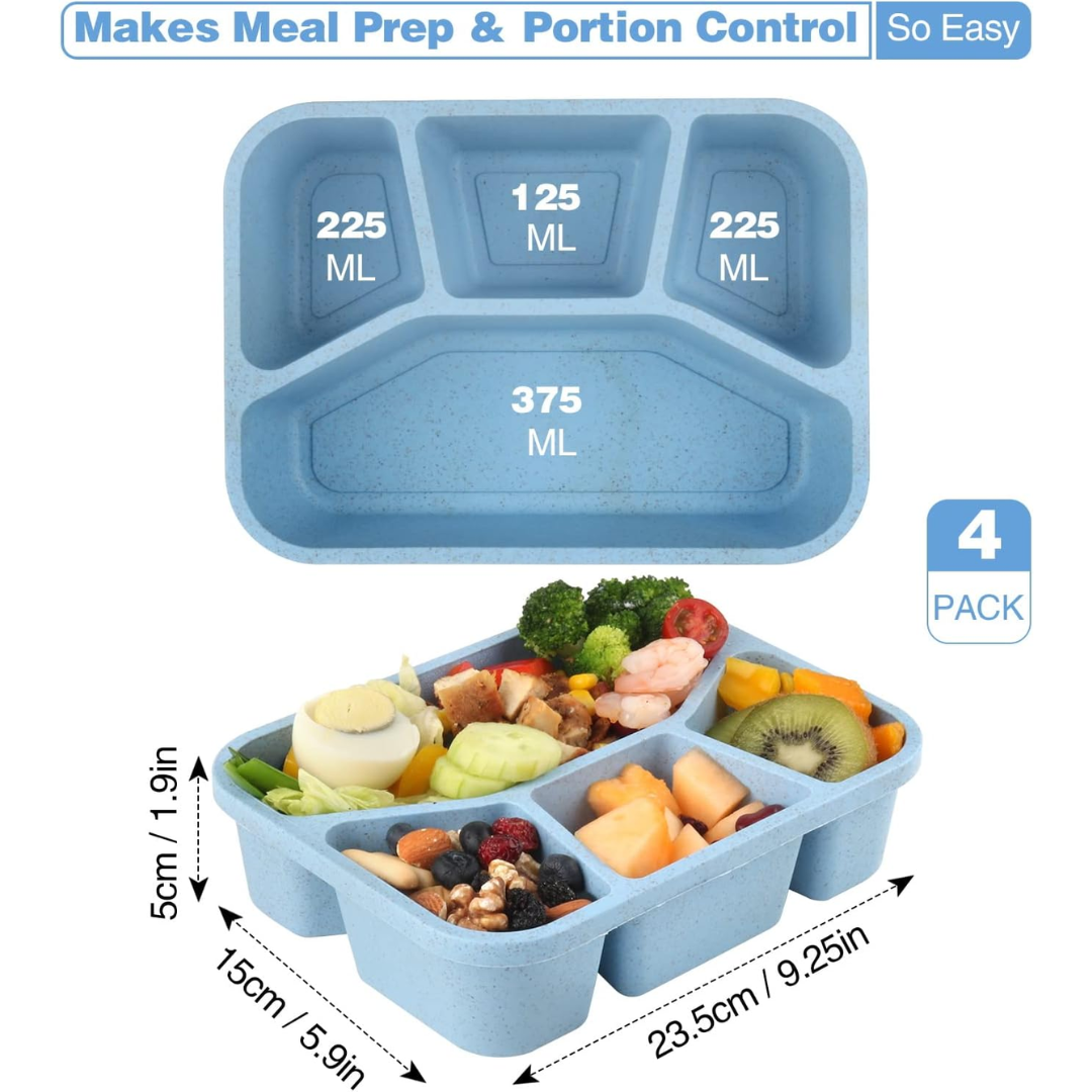 BentoBox – Sett med 4 Snacksbokser med Avdelinger
