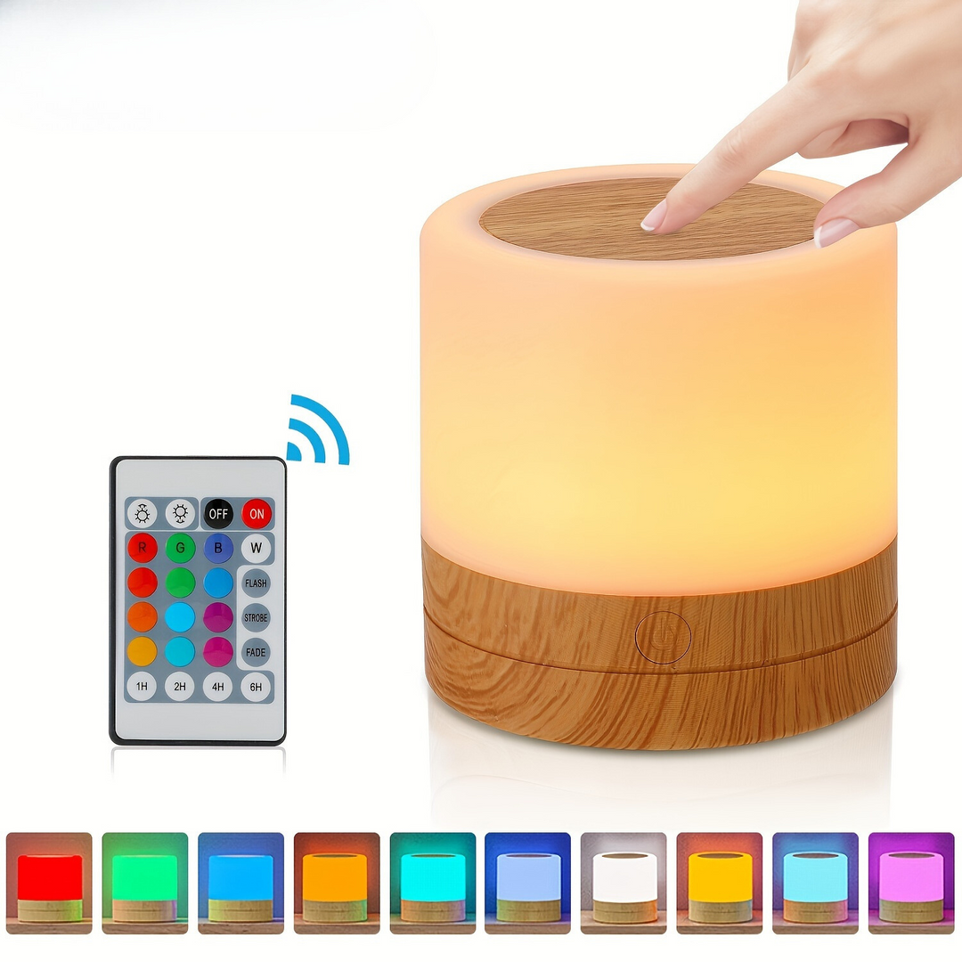 LightAura - RGB Berøringsbordlampe med Fjernkontroll Skanto