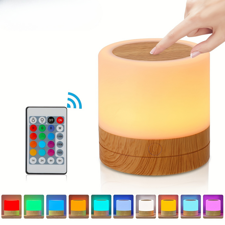LightAura - RGB Berøringsbordlampe med Fjernkontroll Skanto