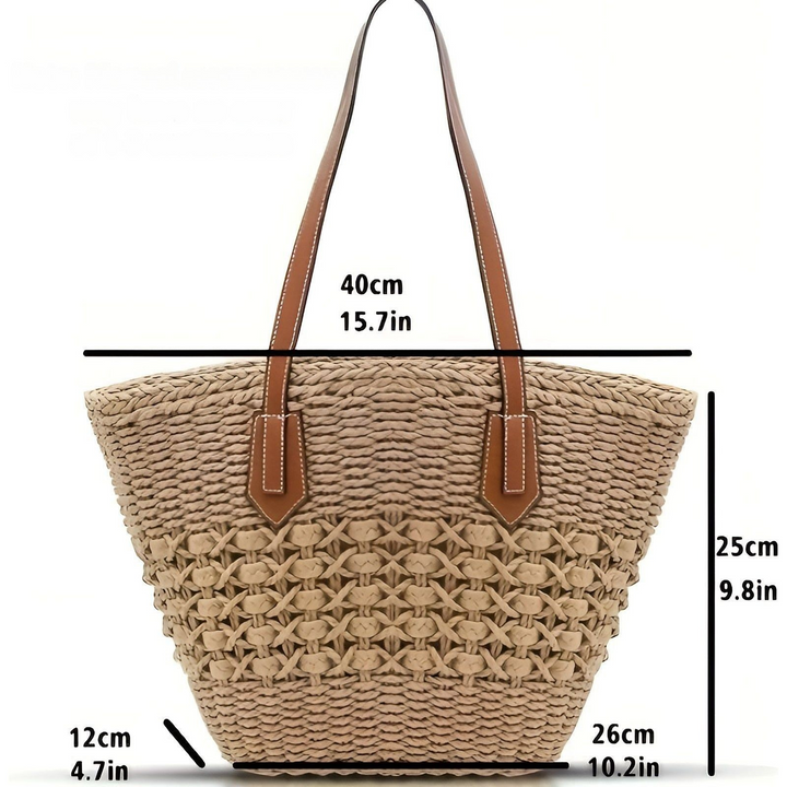 Strå strandveske – Stor kapasitet & lettvekt | Perfekt for shopping og ferie | Skanto