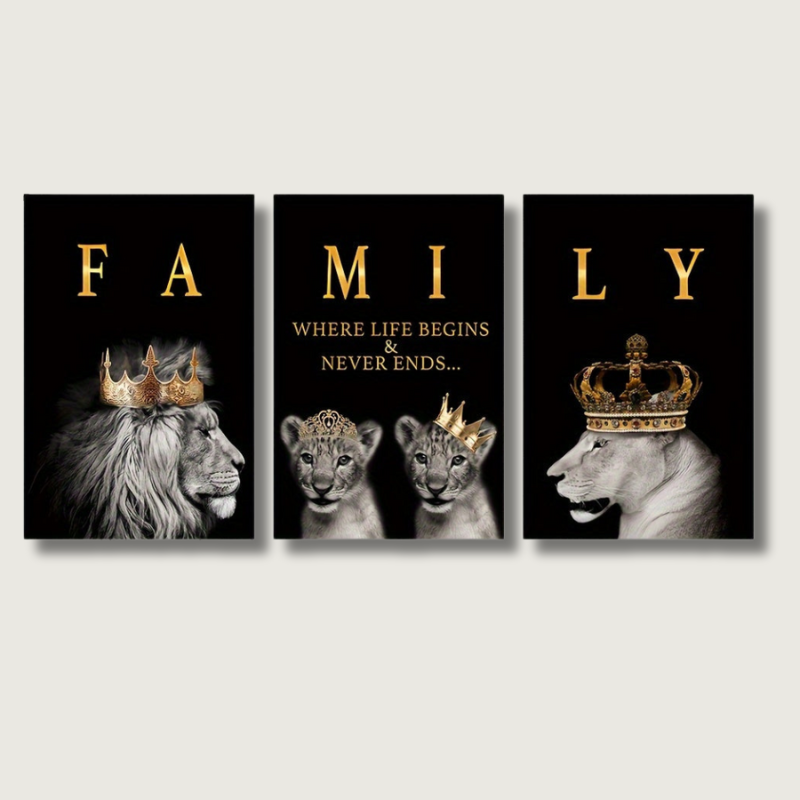 Skanto | SavannaMajesty - Løvefamilie Kunstverk Sett