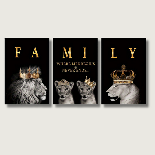 Skanto | SavannaMajesty - Løvefamilie Kunstverk Sett
