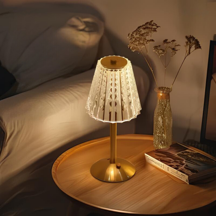 Golden Crystal Table Lamp - Aurora Luxe | Skanto