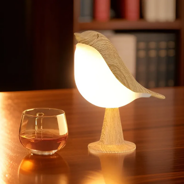 Skanto | Stilig LED fuglelampe med berøringskontroll og aromaterapi - FeatherGlow