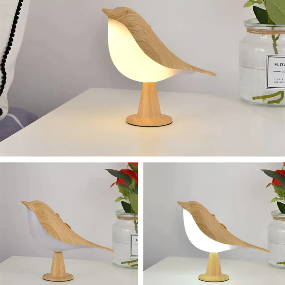 Skanto | Stilig LED fuglelampe med berøringskontroll og aromaterapi - FeatherGlow