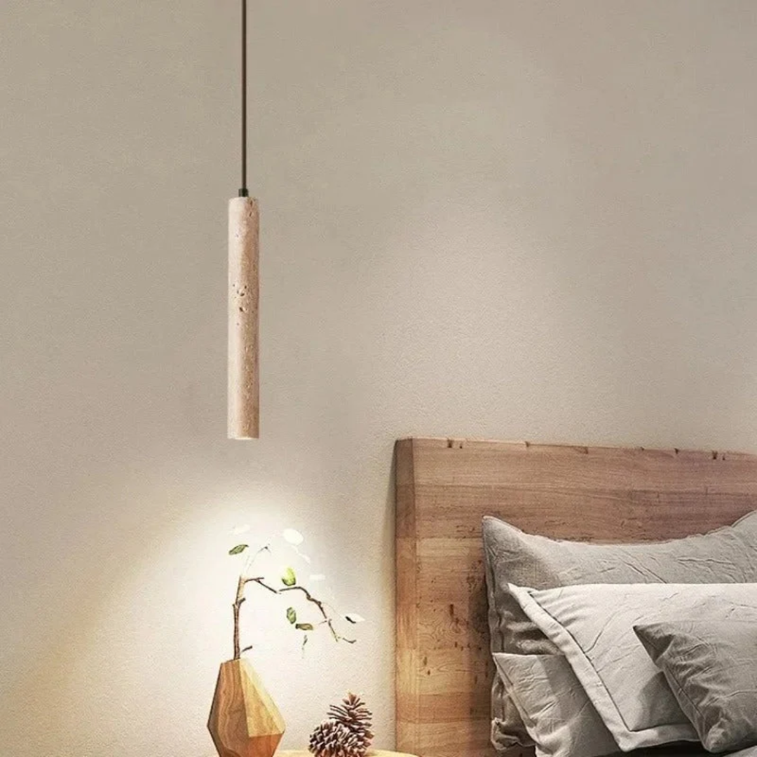 LumoLine – Wabi-Sabi Travertine LED Kandelaber Skanto