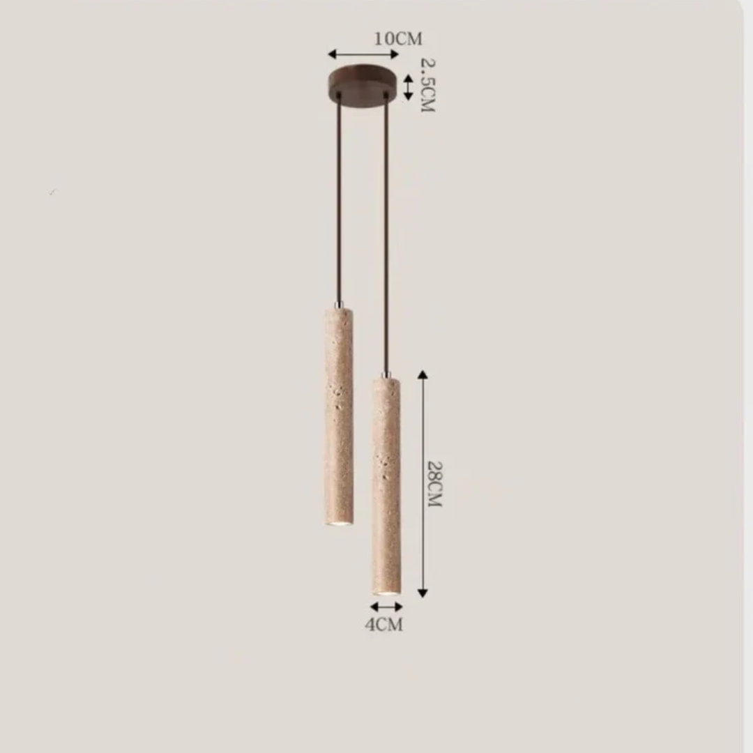 LumoLine – Wabi-Sabi Travertine LED Kandelaber Skanto