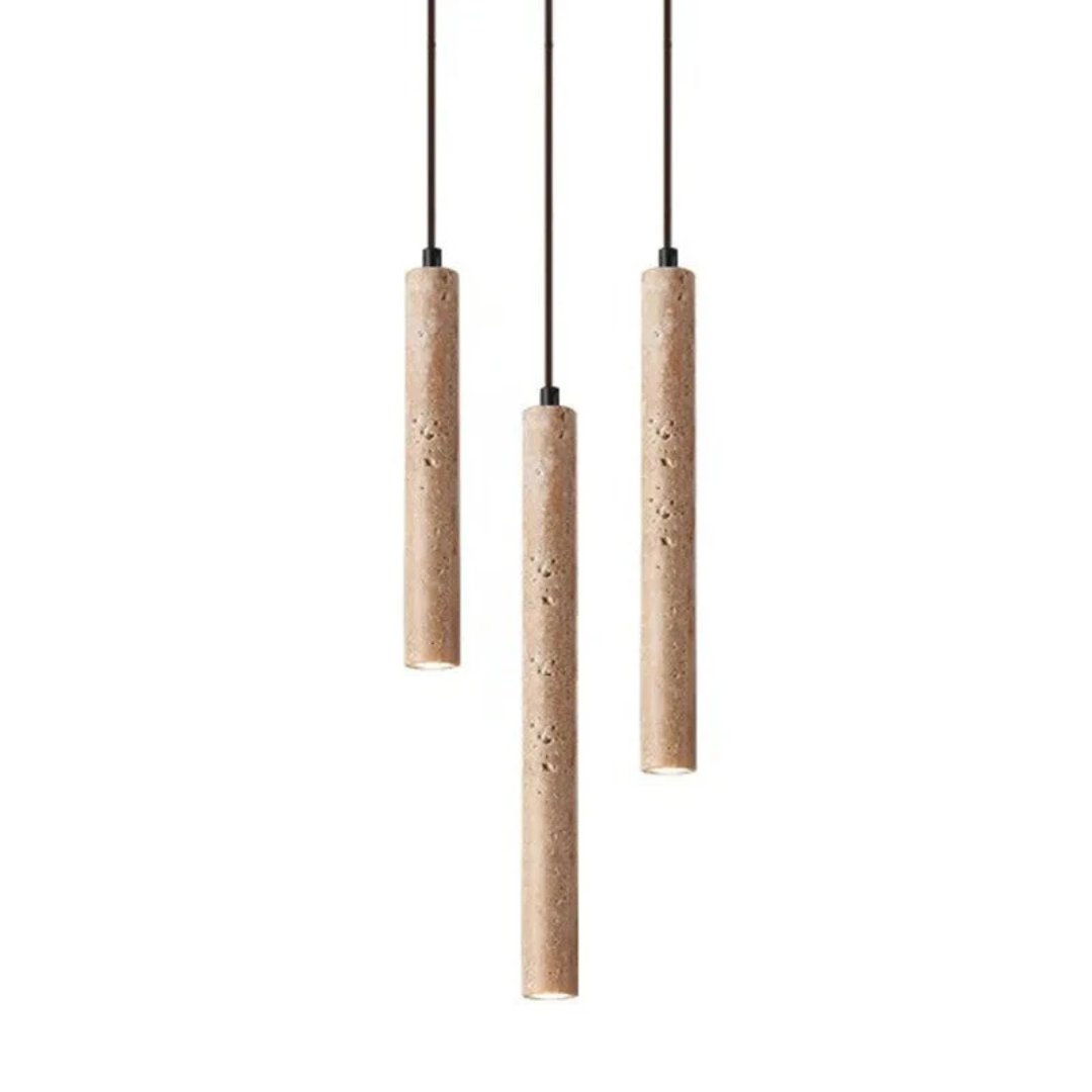LumoLine – Wabi-Sabi Travertine LED Kandelaber Skanto