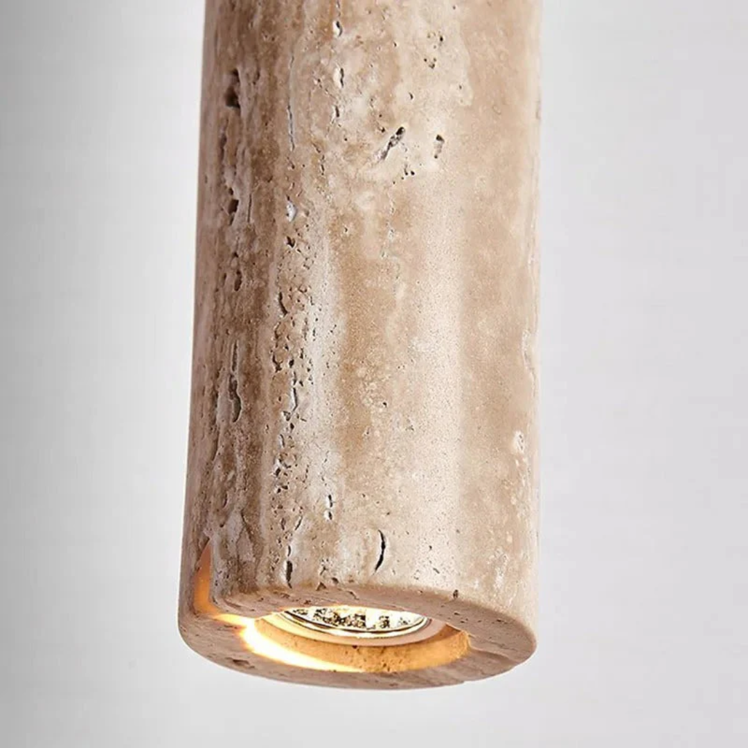LumoLine – Wabi-Sabi Travertine LED Kandelaber Skanto