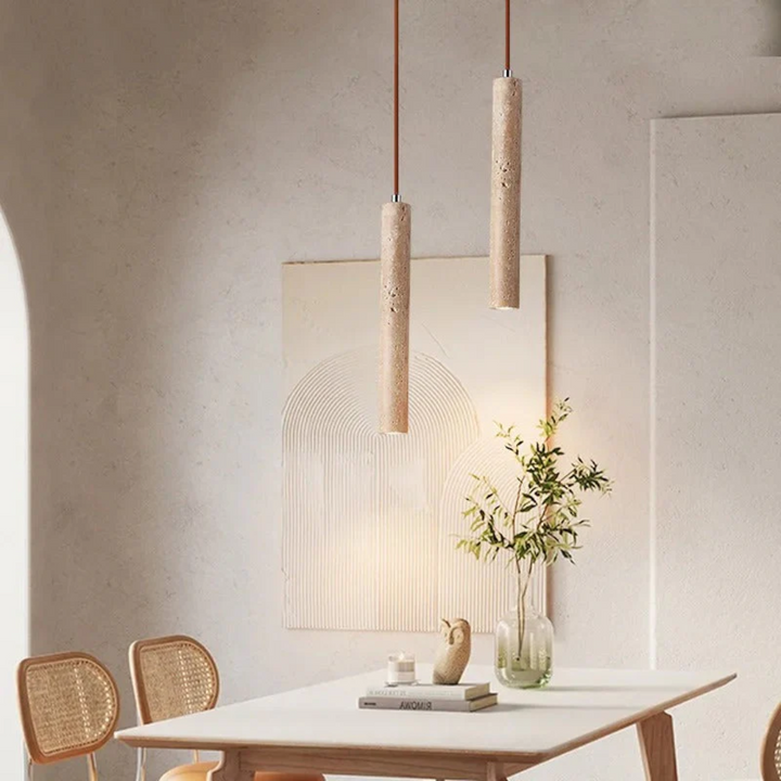 LumoLine – Wabi-Sabi Travertine LED Kandelaber Skanto