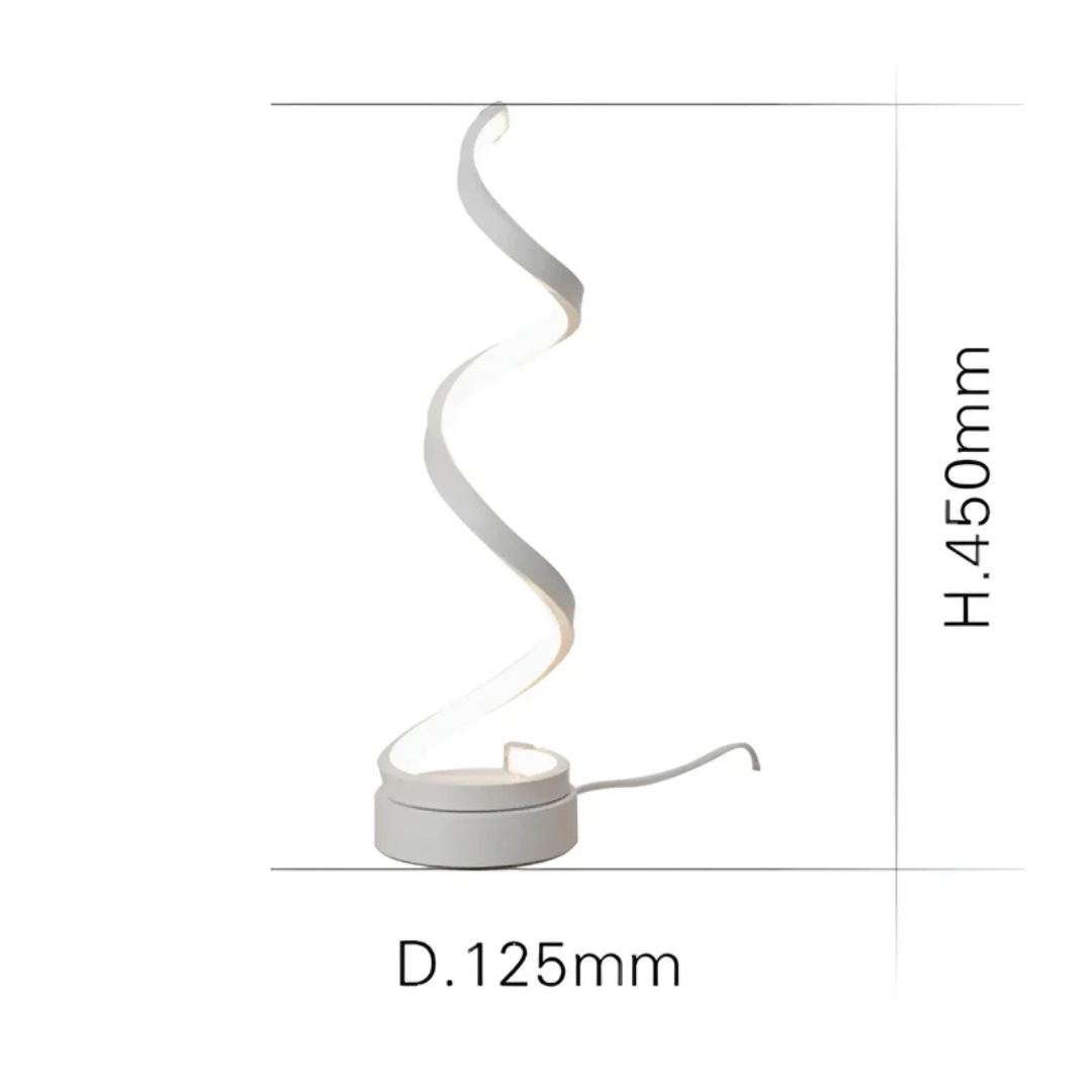 Skanto | Dimbar Moderne Spiral Bordlampe - LumaSpiral