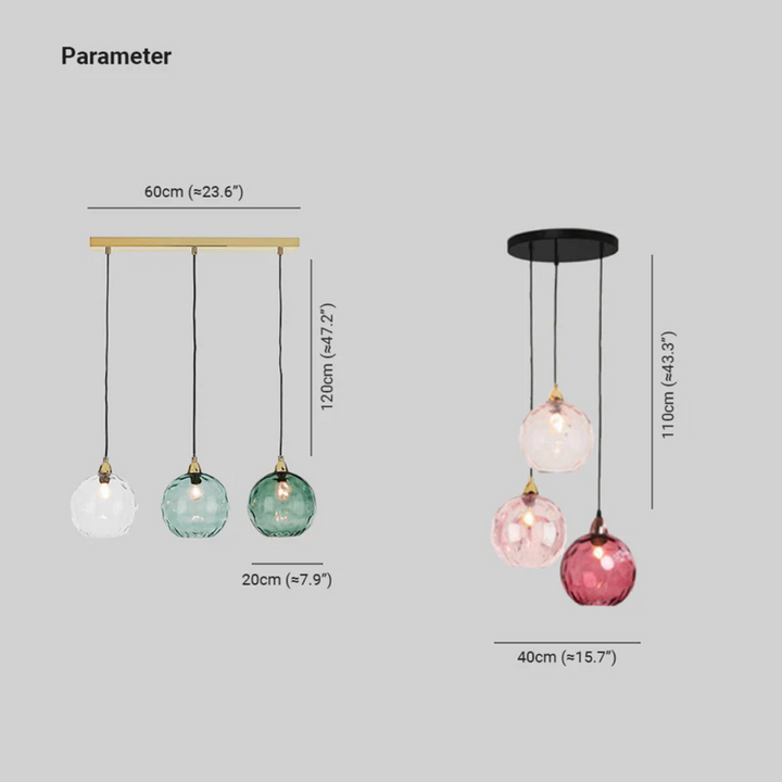 Modern Cluster Pendant Lamp with 3 Lights - Cascade | Skanto
